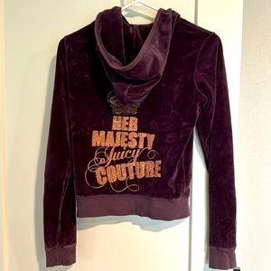 Her Majesty Juicy Couture Gorgeous Zip Up Sweater Glitter Purple/Gold